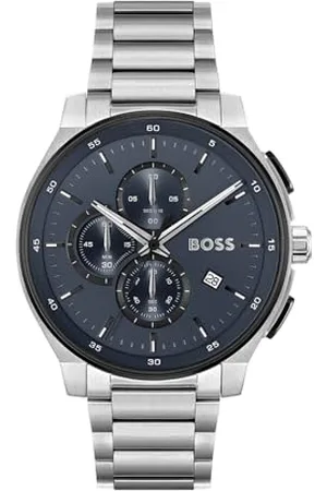HUGO BOSS Chronograph Quartz Watch for Men PEAK 2.0 Collection with Silver Stainless Steel Bracelet - 1514189