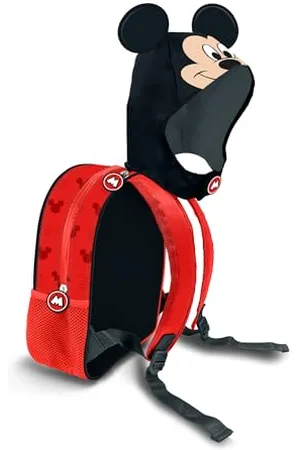 Disney Mickey Mouse Clever-Hooded Backpack, Black, 26 x 31 cm, Capacity 8.5 L