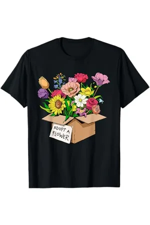 GoshWow Adopt A Flower Shirt Floral Nature Botanical Funny Gardener T-Shirt