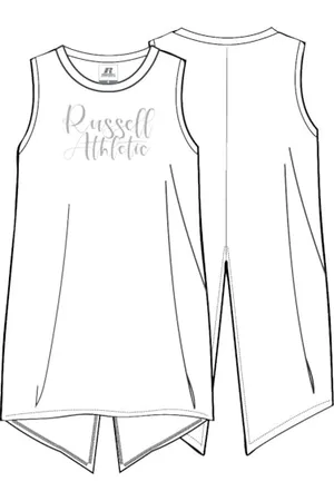 Russell Athletic A21131-UW-001 Scripted - Split Back Long Tank Tank top Women