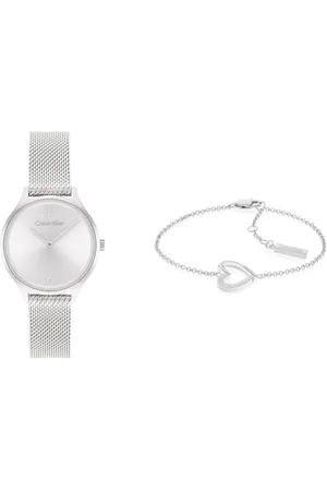Calvin Klein Analogue Quartz Watch for Women with Silver Stainless Steel mesh Bracelet - 25200058 Women