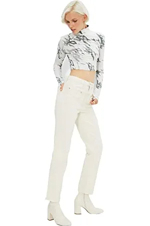 Trendyol Women High Waist Straight Leg Bootcut & Flared Jeans