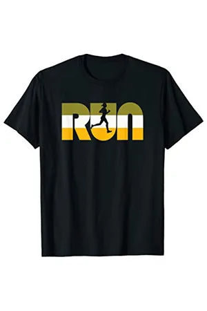 Nature Rush Outdoor Sports Threads RUN Vintage Seventies Color Typography Retro Girl Runner T-Shirt