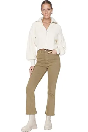 Trendyol Women High Waist Flare Leg Flare Jeans