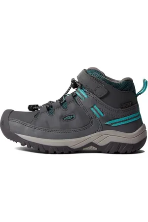 Keen Targhee Mid Waterproof Hiking Boot, Blue Nights Red Carpet, 10 UK Child