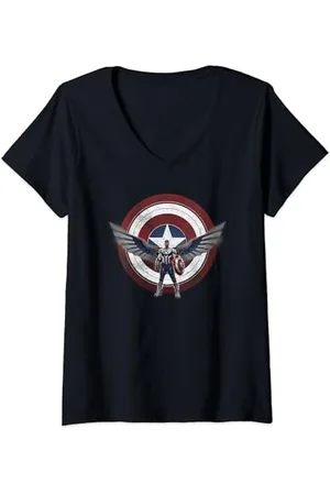 Marvel Falcon & The Winter Soldier Sam Wilson Captain Shield V-Neck T-Shirt