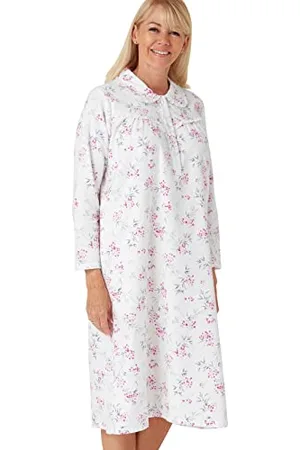 Marlon Womens Candace Brushed Cotton Printed Peter Pan Collar Nightgown, , 20-22
