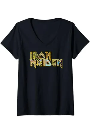 Iron Maiden Womens - Eddie Logo V-Neck T-Shirt