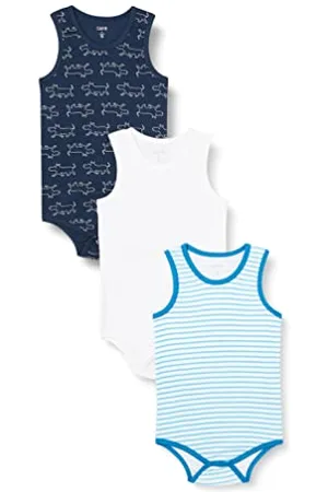 CARE LABEL Body Baby Ärmellos, 3er Pack Blue (769), 56