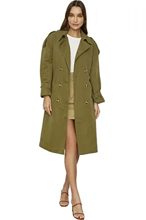 Trendyol Women Oversize Double-breasted Woven Trench Coat