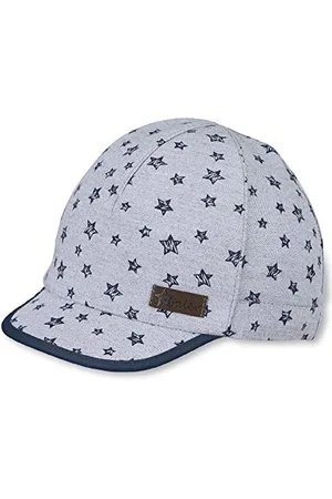 Sterntaler Boys Star-Patterned Peak Cap, Age: 9-12 Months, Size: 47 cm, Smoky Grey