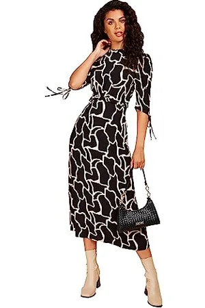 Little Mistress Animal Print Frill Midi Dress, 8