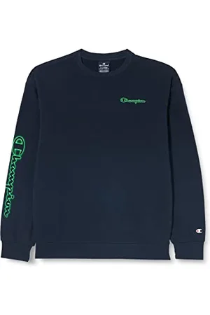 Champion Children and Young People Legacy Neon Spray-Powerblend Small Logo Crewneck Sweatshirt, , 3-4 Years