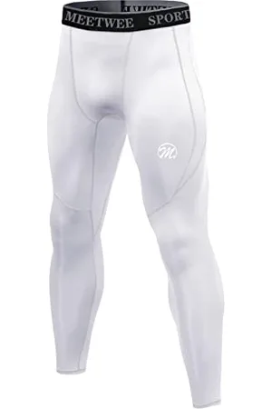 MEETWEE Mens Compression Leggings, Running Tights Cool Dry Base Layer Bottom Sports Pants for Workout Training Jogging