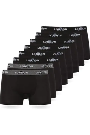 FM London 4/8-Pack Mens Boxers with Elastic Waist - Soft Boxer Shorts Men, Stretch Fit Underwear for Everyday Wear - Fitted Hipster Underwear