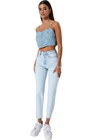 Trendyol Woman High Waist Straight Leg Mom Jeans, ,40