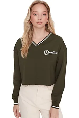 Trendyol Women Regular Basic V Neck Knit Sweatshirt