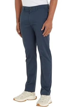 Tommy Hilfiger Men Chino Denton Printed Structure Woven Pants, Blue, 31/30
