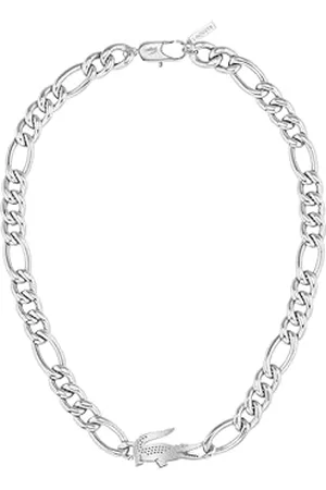 Lacoste For Men and Women CROCODILE Collection Chain Necklace in Stainless Steel with a Crocodile-Shaped Charm - 2040371