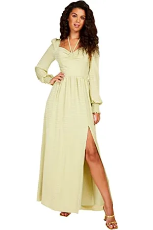 Little Mistress Check Tie Neck Maxi Dress