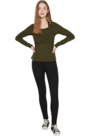 Trendyol Women Loungewear Fitted Basic Crew Neck Knit Blouse