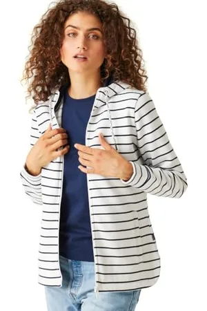 Regatta Womens Bayletta Full Zip Hoody Fleece, White/Navy, 8 UK
