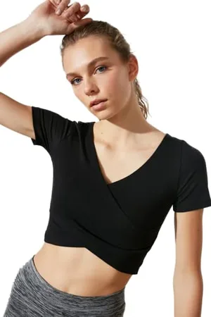 Trendyol Women Sportswear Fitted Basic Crew Neck Knit Blouse