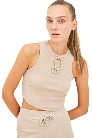 Trendyol Women Sportswear Fitted Basic Halterneck Knit Blouse