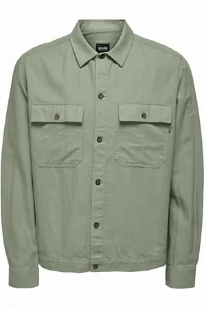 Only & Sons Long Sleeve Kennet Life Linen Overshirt M
