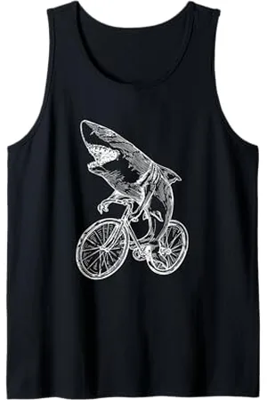 SEEMBO Shark Cycling Bicycle Beach Cyclist Fish Biker Biking Bike Tank Top