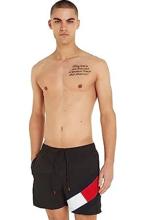Tommy Hilfiger Trunks - Swimming Trunks Men - Mens Swimming Trunks - Mens Underwear - Medium Drawstring - Swim Trunks - Black - M