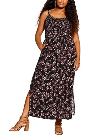 City Chic Womens Plus Size Maxi Sorrento Fl Dress, , 22 Plus UK