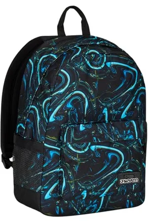 7 for all Mankind IschoolPack Monoscompartment, and Black, with Integrated Pawer Bank and USB Plug, Bottle Pocket, School and Travel Backpack, Children and Teenagers., , Taglia unica, School