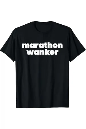 Retro sun tees Marathon Wanker Funny Rude Swearing Runner’s Running T-Shirt