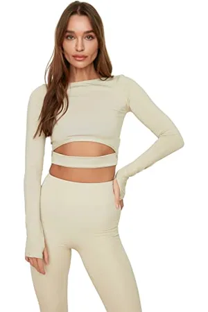 Trendyol Women Sportswear Fitted Basic Crew Neck Knit Blouse