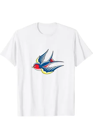 Tshirt Shirt T-Shirt Pullover Hoodie Sweater Style Colourful Swallows Tattoo T-Shirt Retro Mobile Phone Case Bird Billy T-Shirt