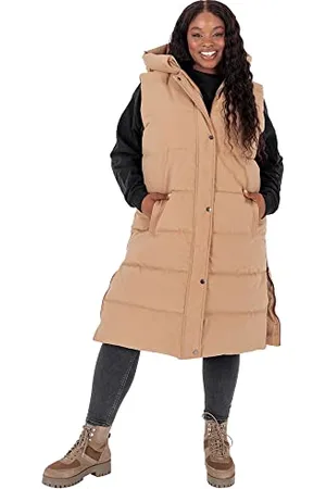 Lovedrobe Ladies Womens Gilet Sleevless Winter Jacket Brown Size 28
