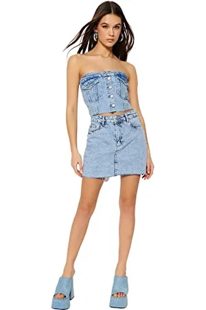 Trendyol Women Mini A-line Regular fit Denim Skirt, ,38