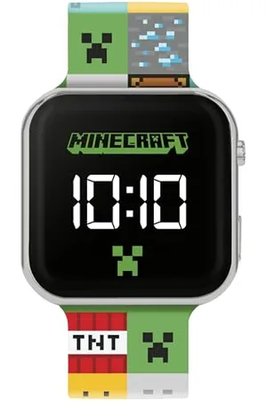 Minecraft Kids LED Digital Colourful Multicolour Silicone Strap Watch MIN4272