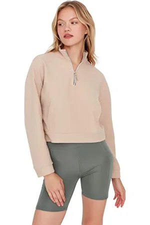Trendyol Sweatshirt - Beige - Fitted