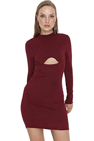 Trendyol FeMan Glam Mini Bodycon Fitted Knit Dress