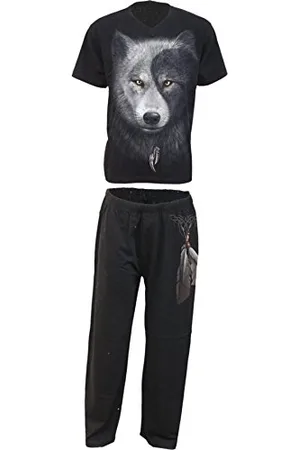 Spiral Wolf Chi - 4Pc Mens Gothic Pyjama Set - XL