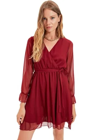Trendyol Women Midi Skater Fitted Woven Dress