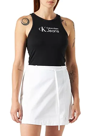 Calvin Klein Jeans Waist Straps Cotton Mini Skirt