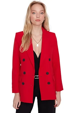 Trendyol Women Regular fit Double-Breasted Cache-Coeur Woven Jacket