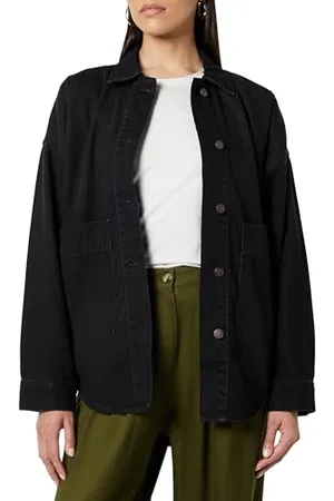 THE DROP Pilar Long Denim Shirt Jacket, , 3XL Plus