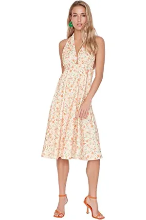 Trendyol Women Midi Ruffle Hem Regular fit Woven Dress