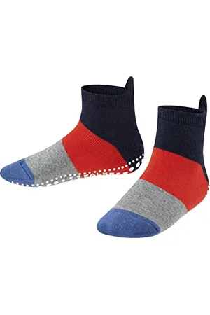 Falke Unisex Kids Colour Block Slipper Socks Anti-Slip Printed Nubs On Sole Improved Grip Thick Full Innner Plush Flat Seam In Toe Area Patterned Breathable Sustainable Cotton 1 Pair
