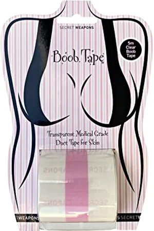 Secret Weapons Original Invisible Boob Tape - Breast Lift Roll - Roll of Cler Invisible Medical Grade Body Tape & Backless Strapless Bra Tape