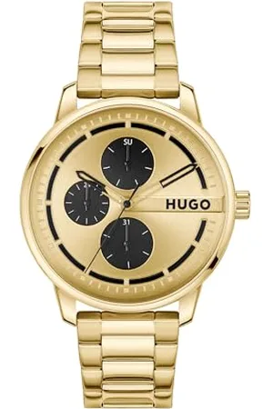 HUGO BOSS Analogue Multifunction Quartz Watch for Men #STAMP MULTI Collection with Leather Strap or Stainless Steel Bracelet